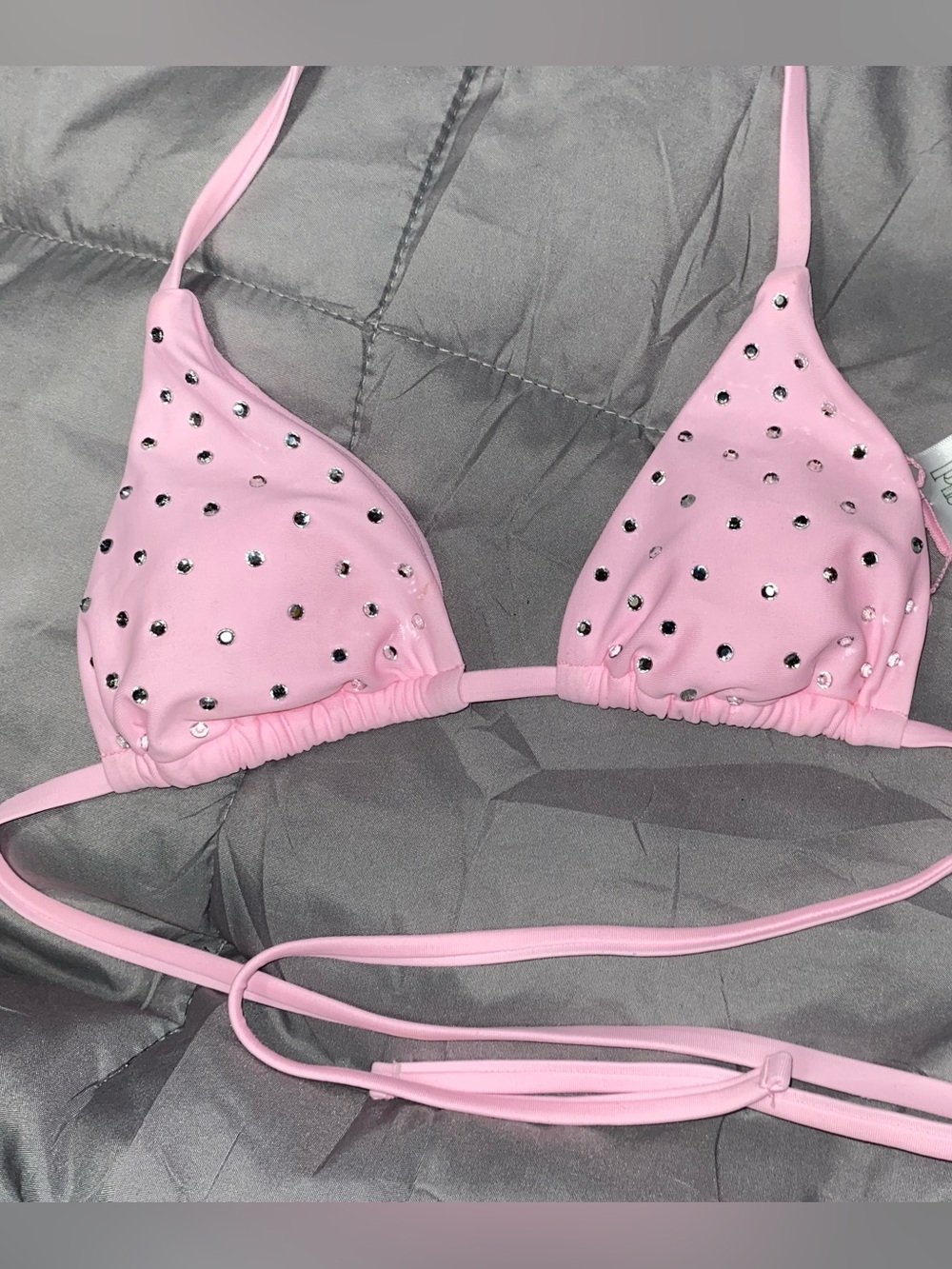 Wild Fable Pink Rhinestone Triangle String Bikini Top Juniors Size XXS(00) NWT